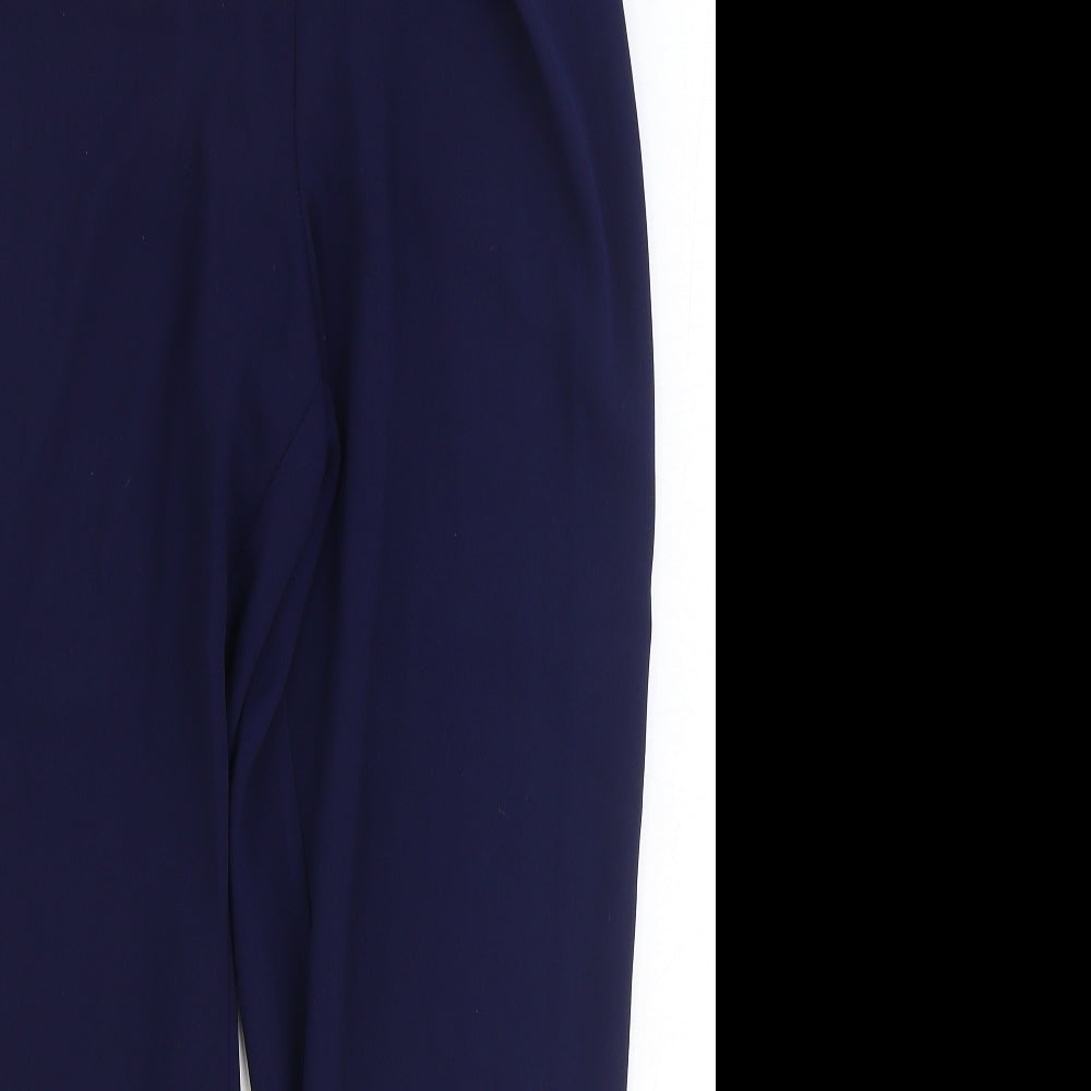 Dorothy Perkins Womens Blue Polyester Trousers Size 10 Regular Tie