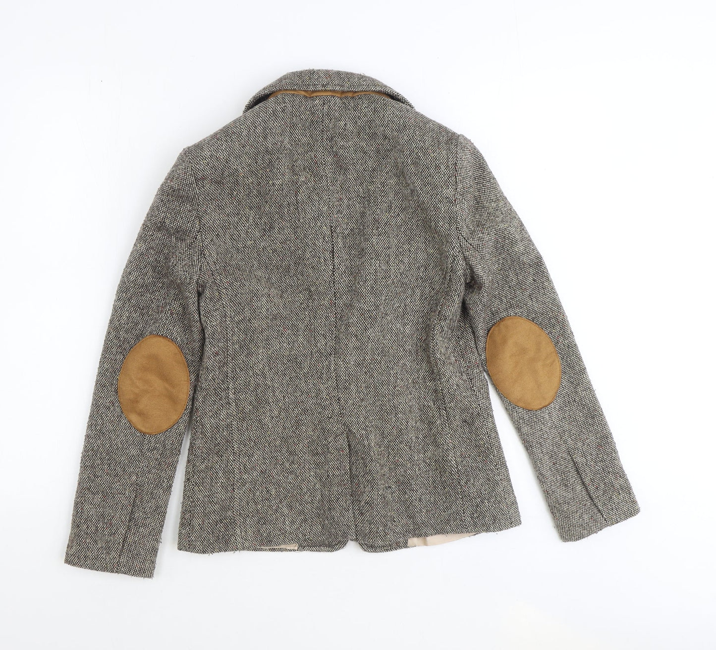 Topshop Womens Brown Geometric Jacket Size 8 Snap