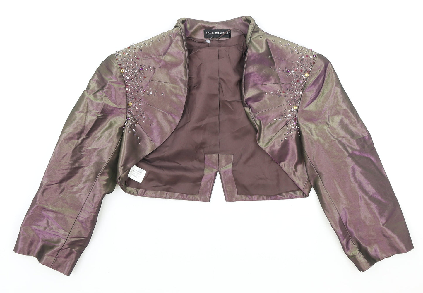 John Charles Womens Purple Jacket Blazer Size S