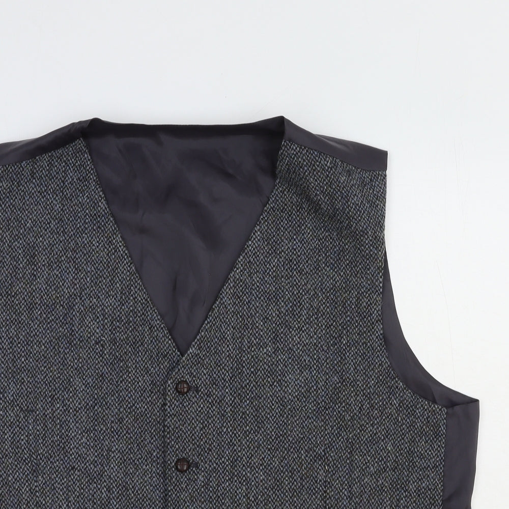 Harris Tweed Mens Grey Wool Jacket Suit Waistcoat Size 3XL Regular