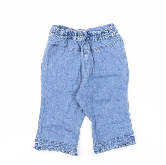 George Girls Blue Cotton Capri Jeans Size 6-9 Months L50 cm Pullover