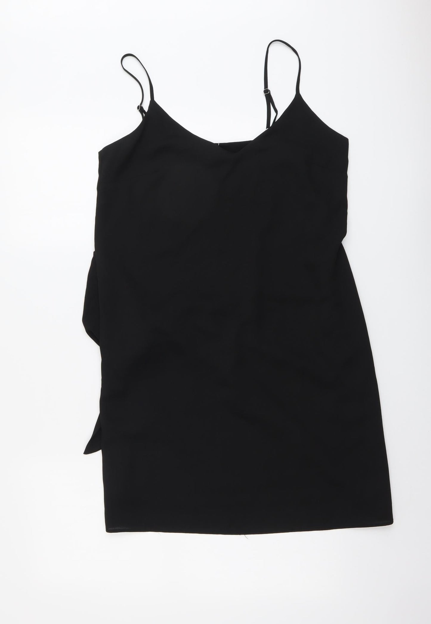 River Island Womens Black Polyester Mini Size 10 V-Neck Pullover - Twist Detail
