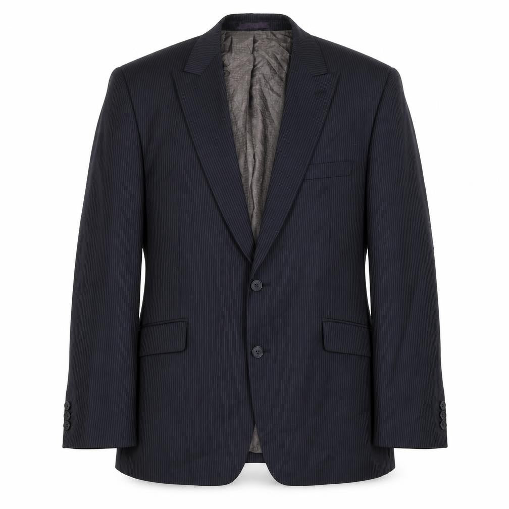 Marks and Spencer Mens Blue Striped Wool Jacket Suit Jacket Size 44 Regular