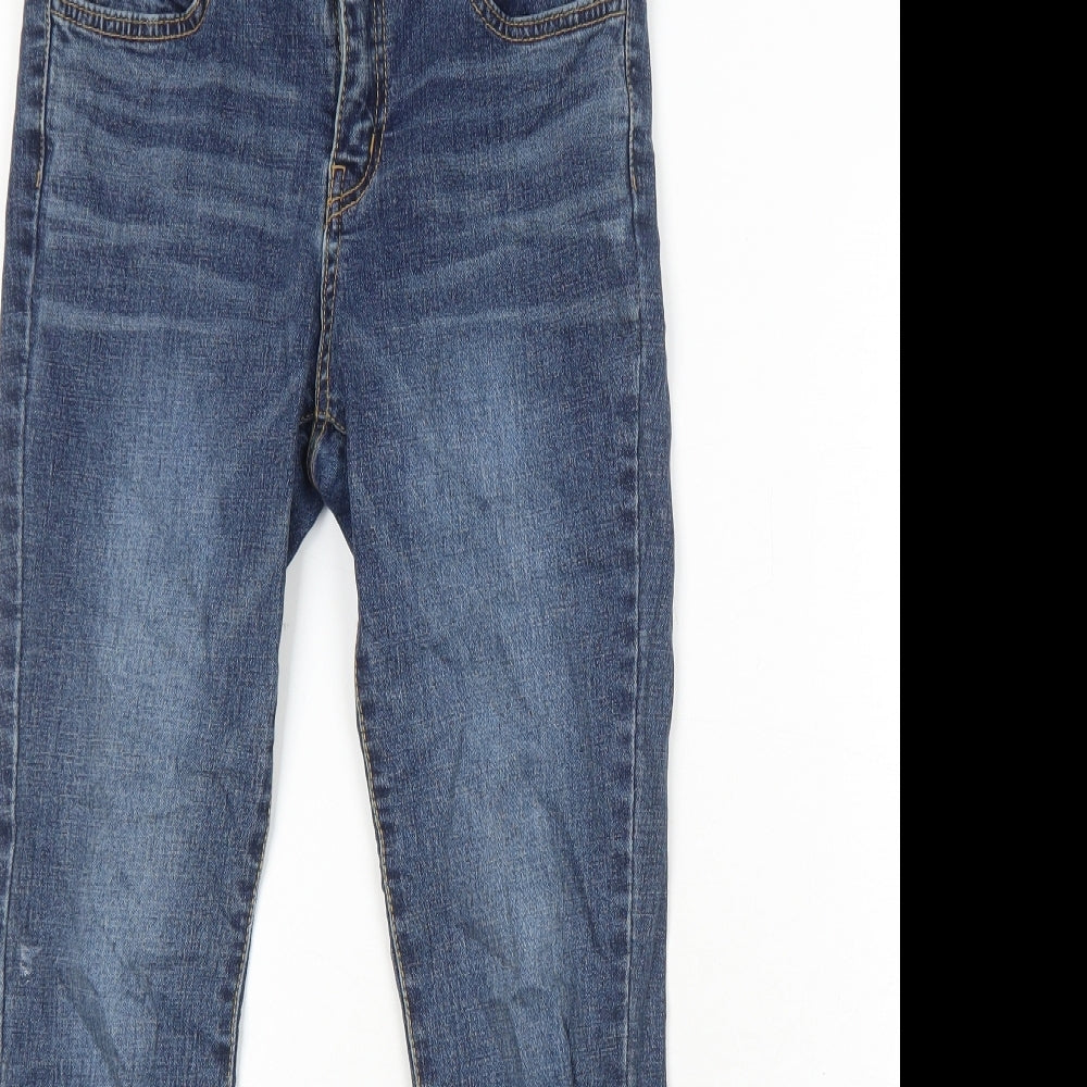 Preworn Womens Blue Cotton Skinny Jeans Size S Regular Zip - Distressed Hems