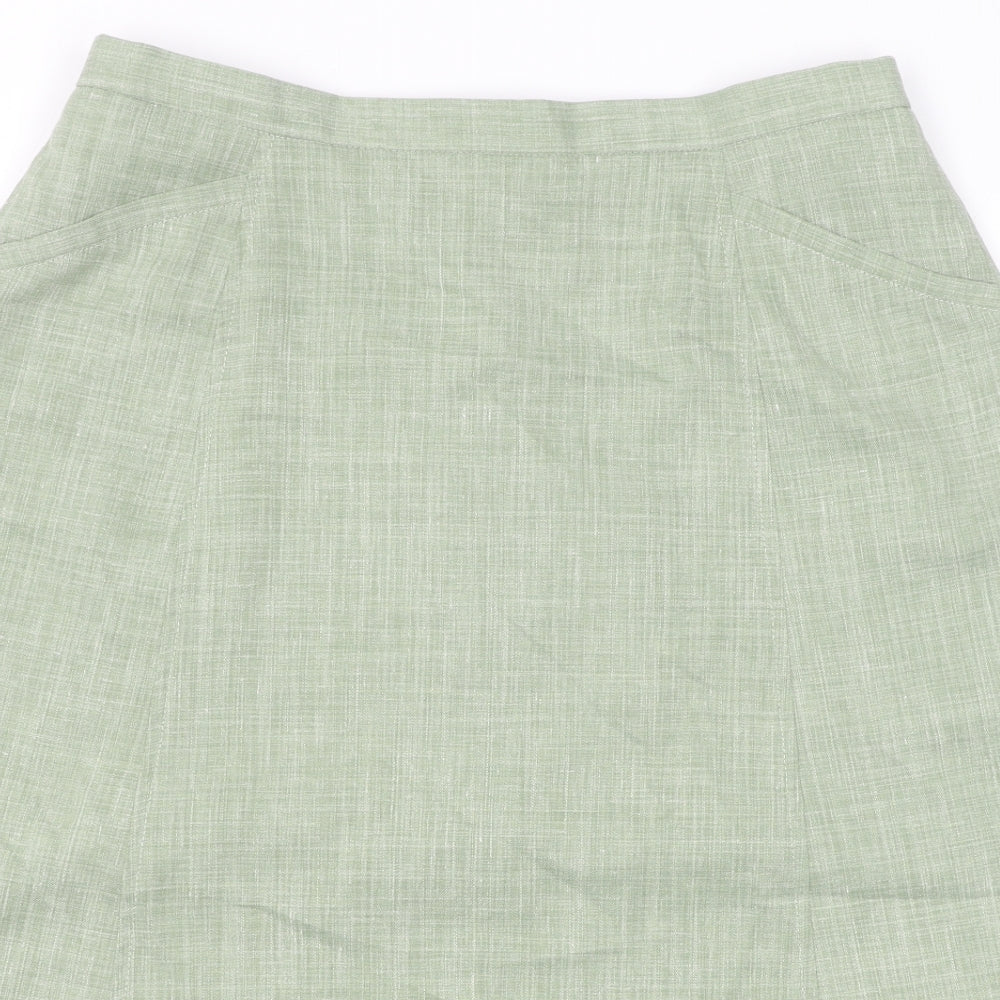 Cotswold Womens Green Polyester A-Line Skirt Size 14 Zip