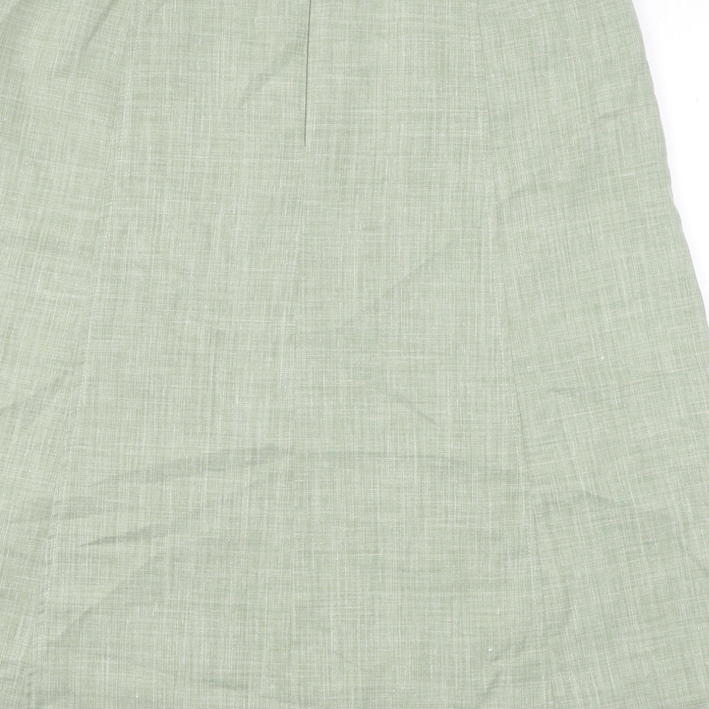 Cotswold Womens Green Polyester A-Line Skirt Size 14 Zip