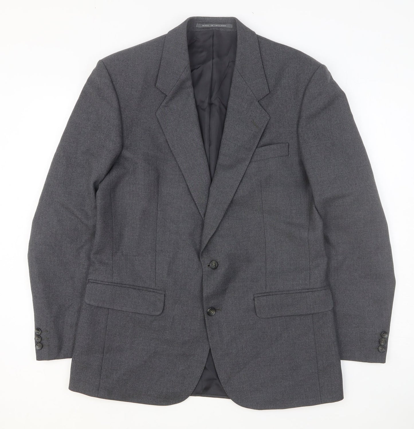 The Label Mens Grey Polyester Jacket Suit Jacket Size 40 Regular