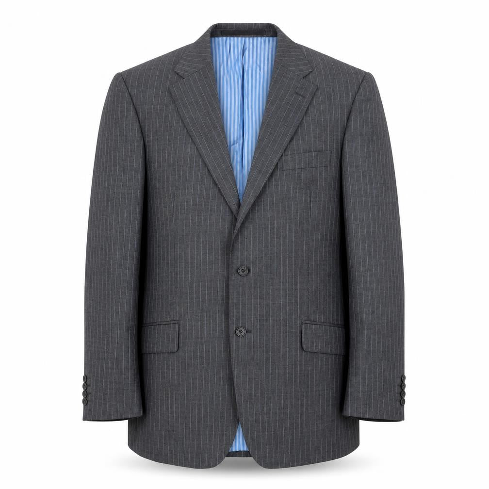 Marks and Spencer Mens Grey Striped Viscose Jacket Suit Jacket Size 46 Regular