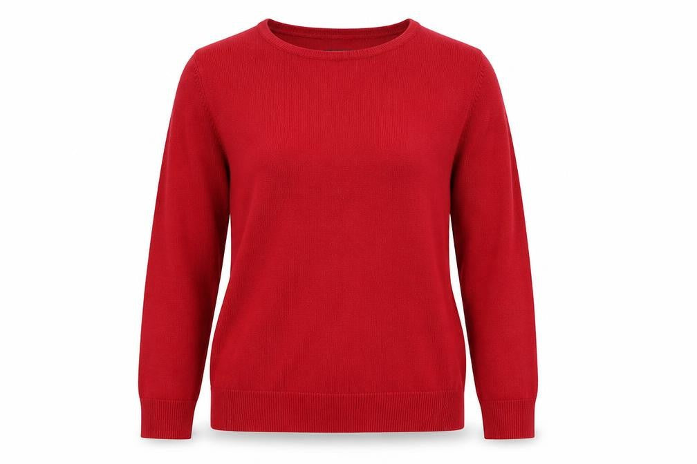 Marks and Spencer Womens Red Boat Neck Acrylic Pullover Jumper Size 8