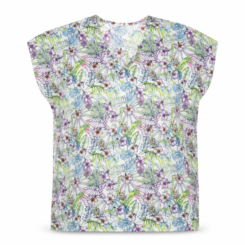 Papaya Womens Multicoloured Geometric Polyester Basic Blouse Size S V-Neck