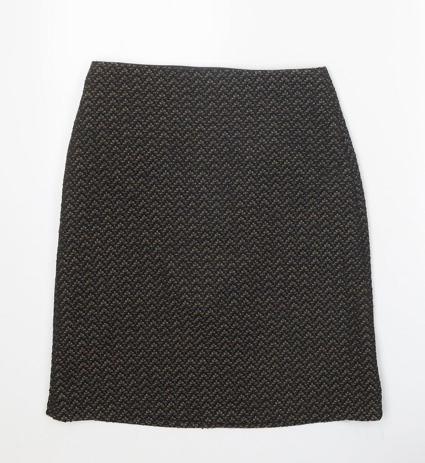 Marks and Spencer Womens Black Geometric Polyester Skort Skirt Size 6 Zip