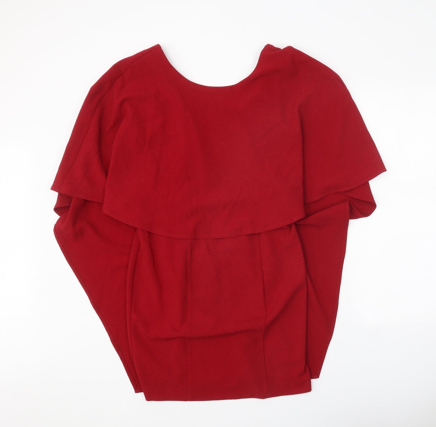 Shop Direct Womens Red Polyester Sheath Size 10 Boat Neck Zip