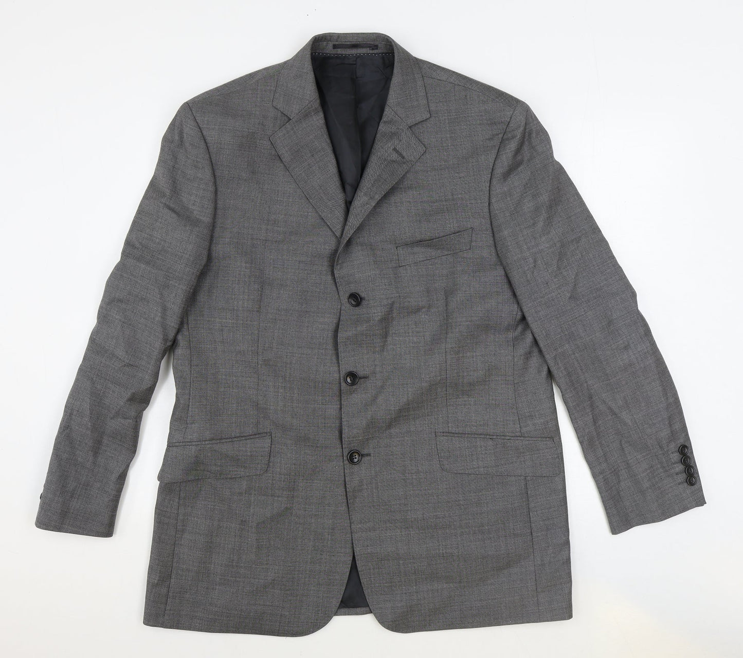 Savile Row Mens Grey Wool Jacket Suit Jacket Size 44 Regular