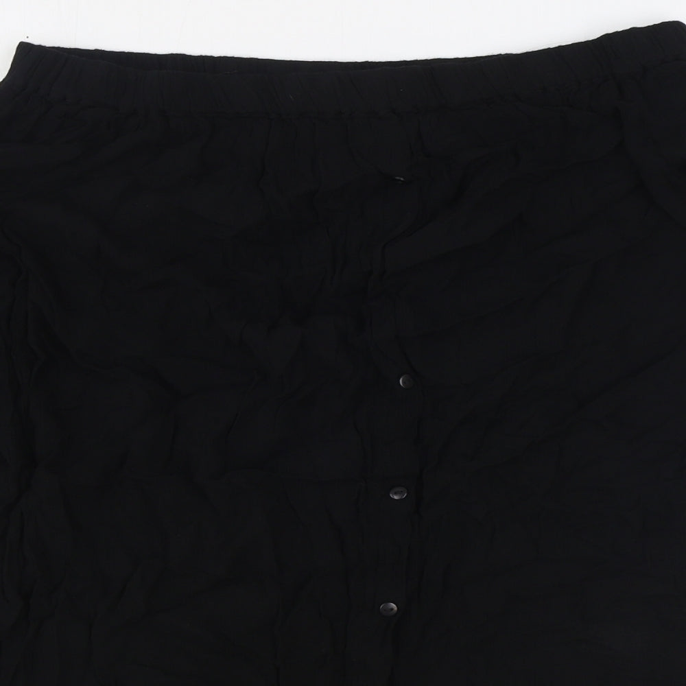 Papaya Womens Black Viscose Tunic Blouse Size M Off the Shoulder - Tie Sleeve Bardot