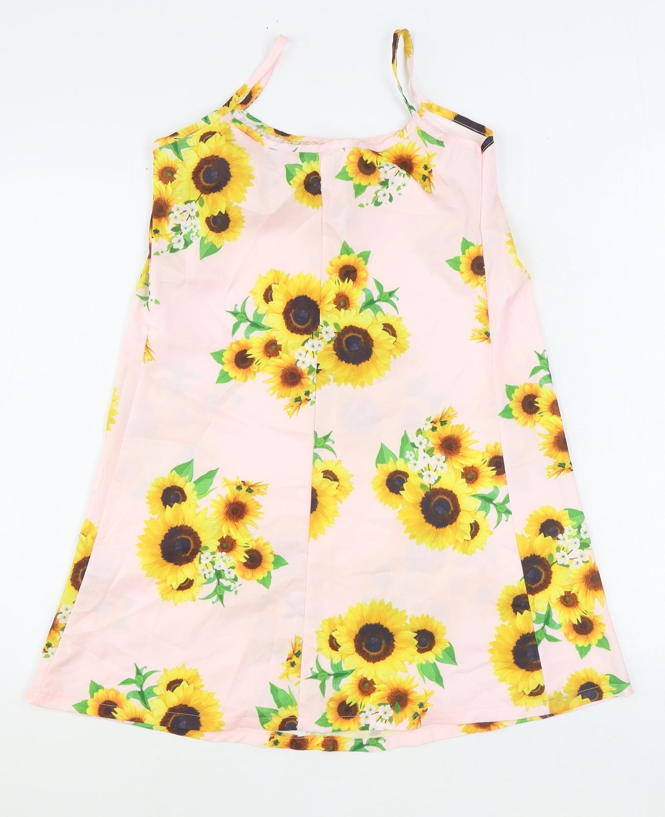Preworn Womens Yellow Floral Polyester Camisole Tank Size S Scoop Neck - Sunflower