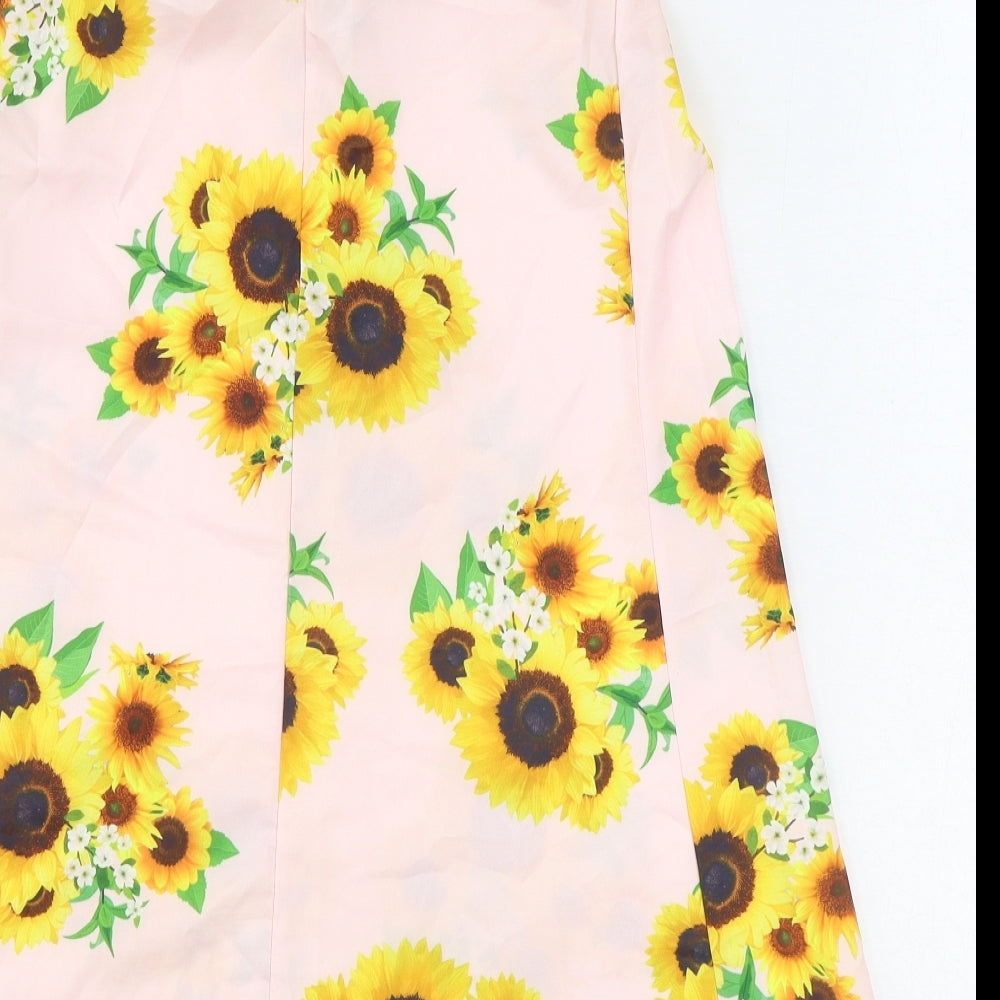 Preworn Womens Yellow Floral Polyester Camisole Tank Size S Scoop Neck - Sunflower