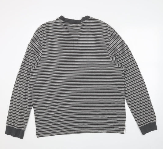 George Womens Grey Striped Cotton Pullover Sweatshirt Size XL Pullover