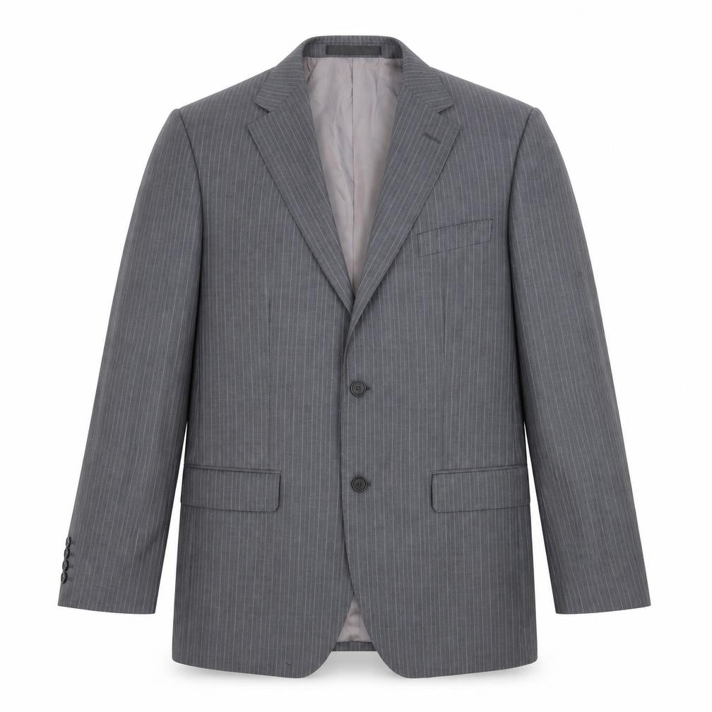Marks and Spencer Mens Grey Striped Wool Jacket Suit Jacket Size 42 Regular