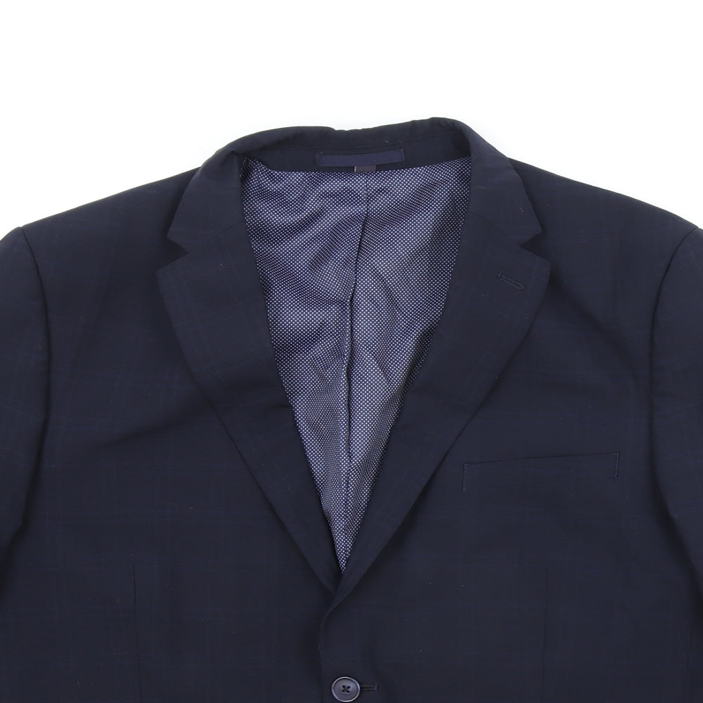 Marks and Spencer Mens Blue Wool Jacket Suit Jacket Size 2XL Regular