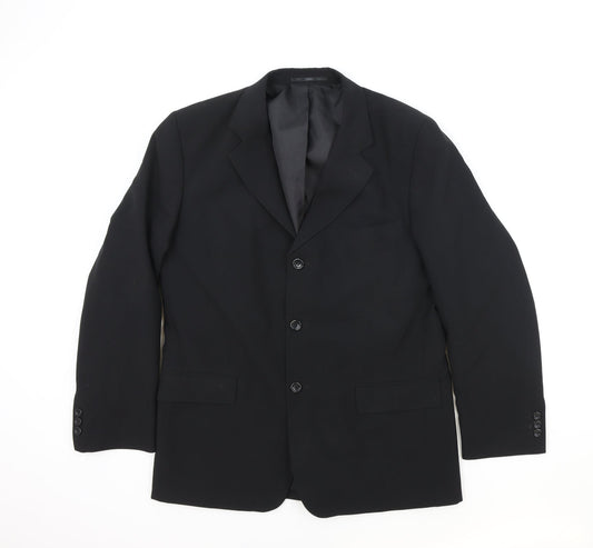 Lincroft Mens Black Polyester Jacket Suit Jacket Size 40 Regular