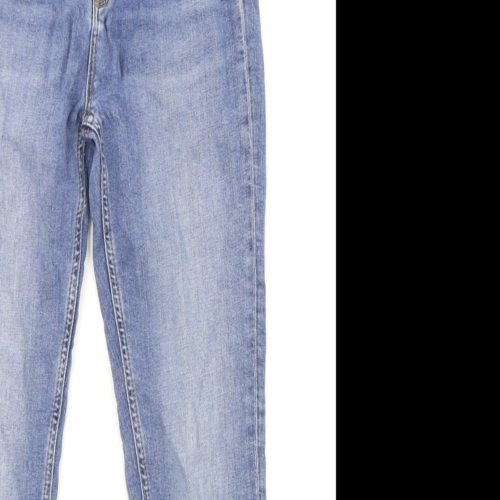 Jack Wills Mens Blue Cotton Skinny Jeans Size 29 in Regular Zip - Distressed Hems