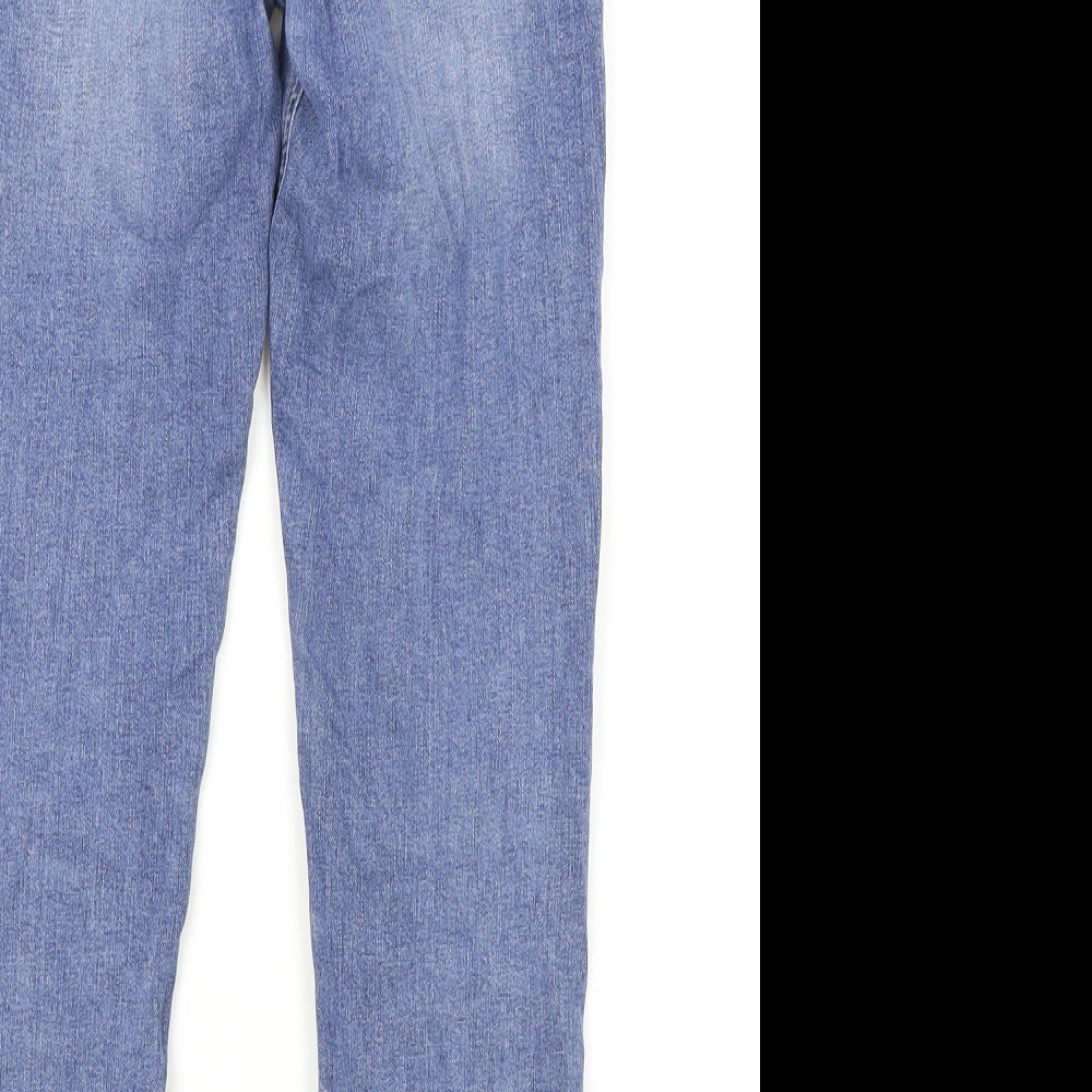 Jack Wills Mens Blue Cotton Skinny Jeans Size 29 in Regular Zip - Distressed Hems