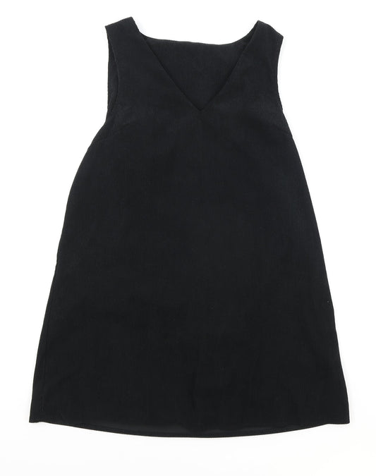 SheIn Womens Black Polyester Shift Size L V-Neck Pullover