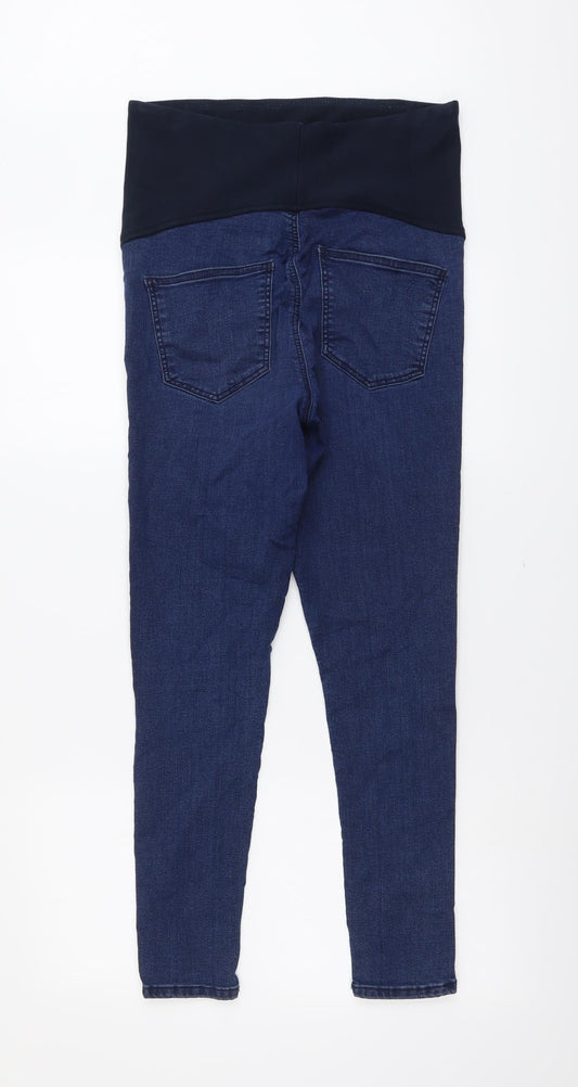 Topshop Womens Blue Cotton Skinny Jeans Size 10 L26 in Regular