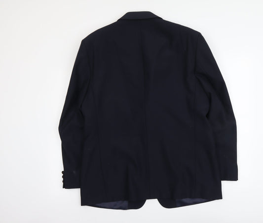 Fletcher Jones Mens Blue Polyester Jacket Suit Jacket Size L Regular
