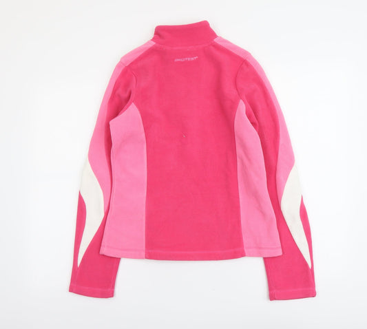 Protest Womens Pink Colourblock Polyester Pullover Sweatshirt Size S Zip