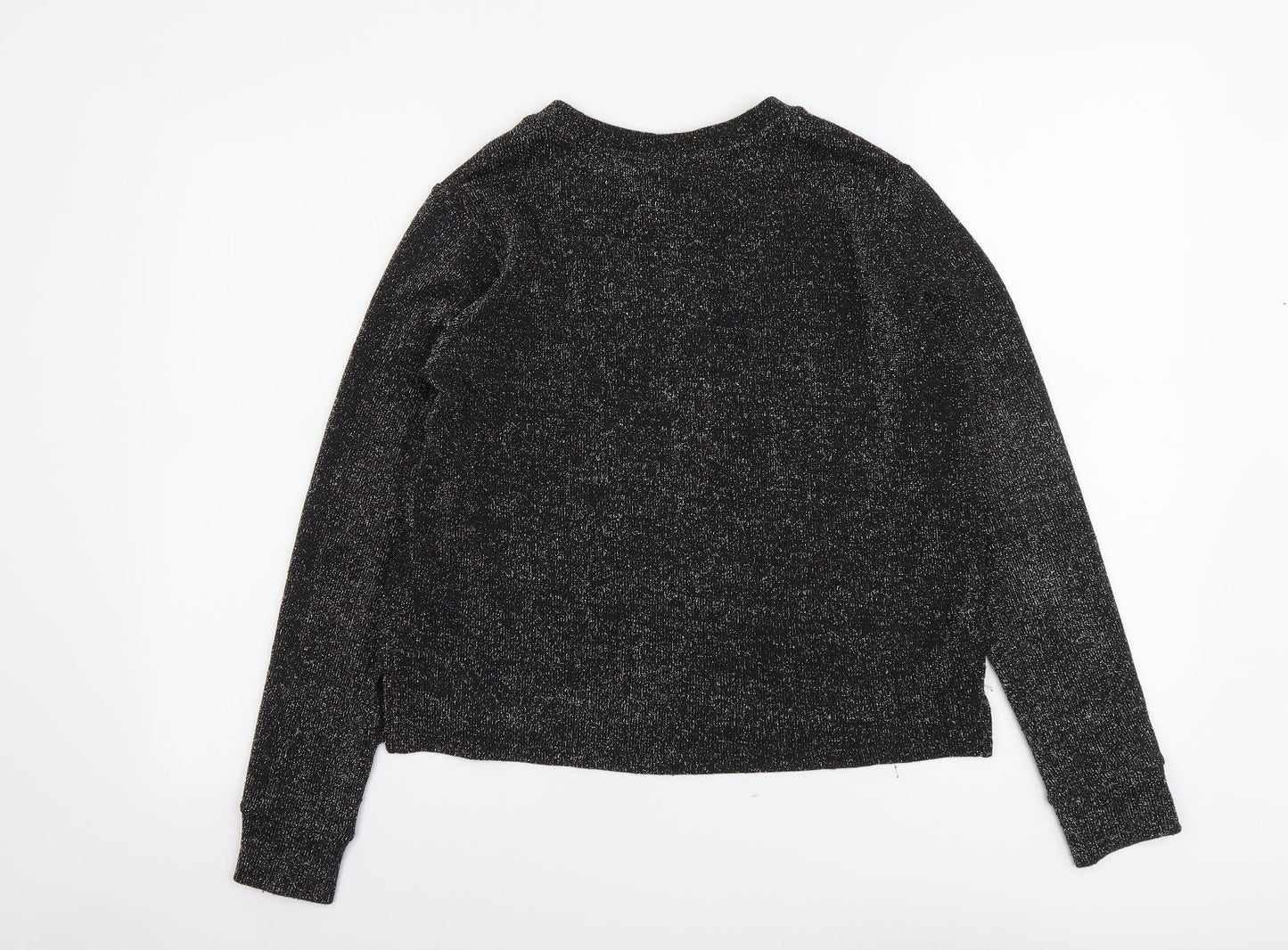 H&M Womens Black Scoop Neck Polyester Pullover Jumper Size XS