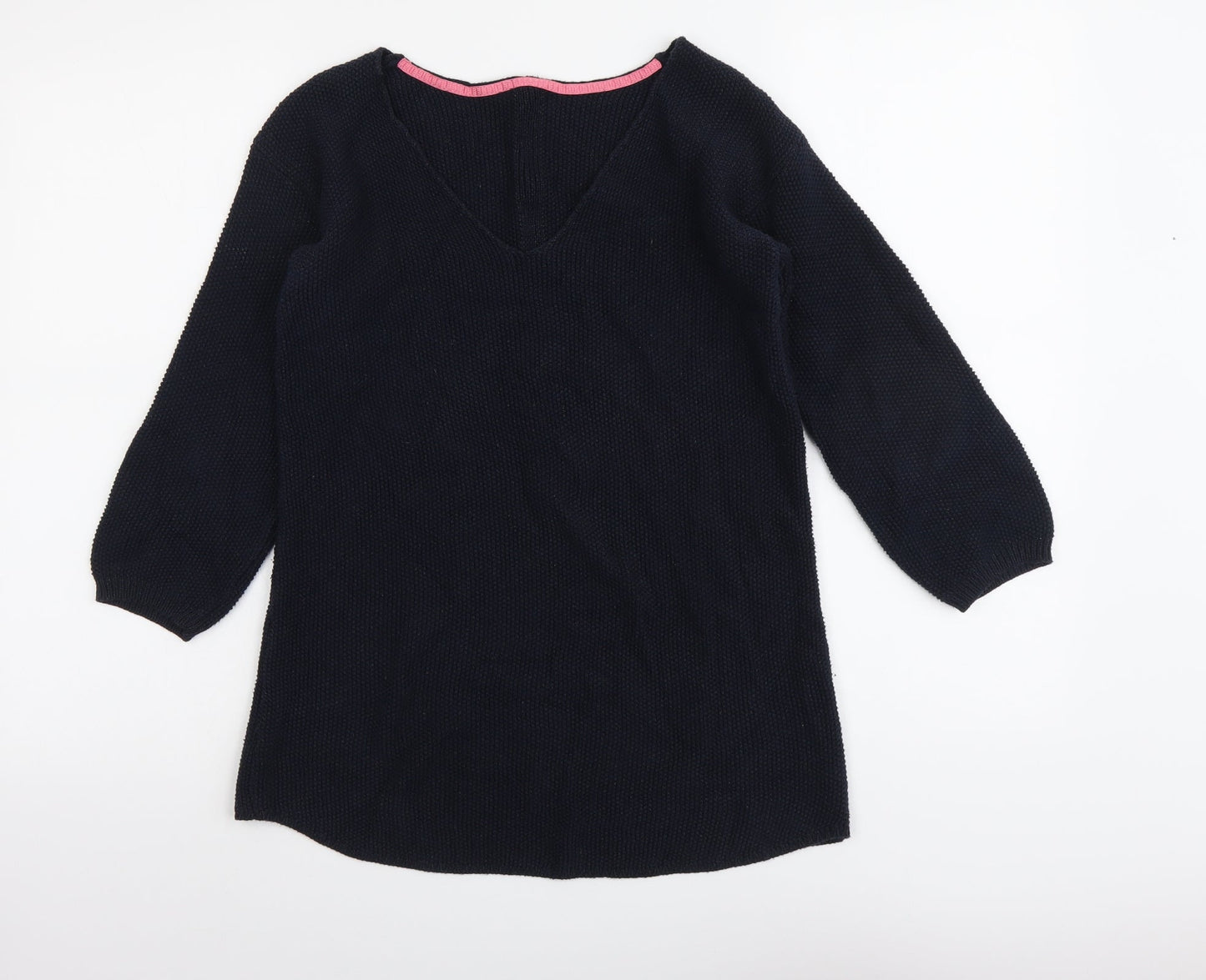 NEXT Womens Blue V-Neck Cotton Pullover Jumper Size 8