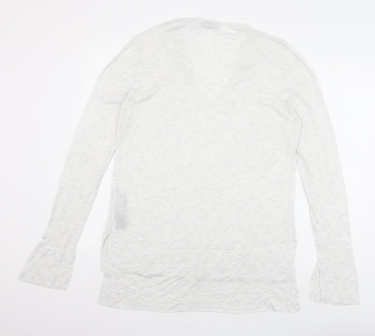 Zara Womens Grey V-Neck Viscose Pullover Jumper Size L