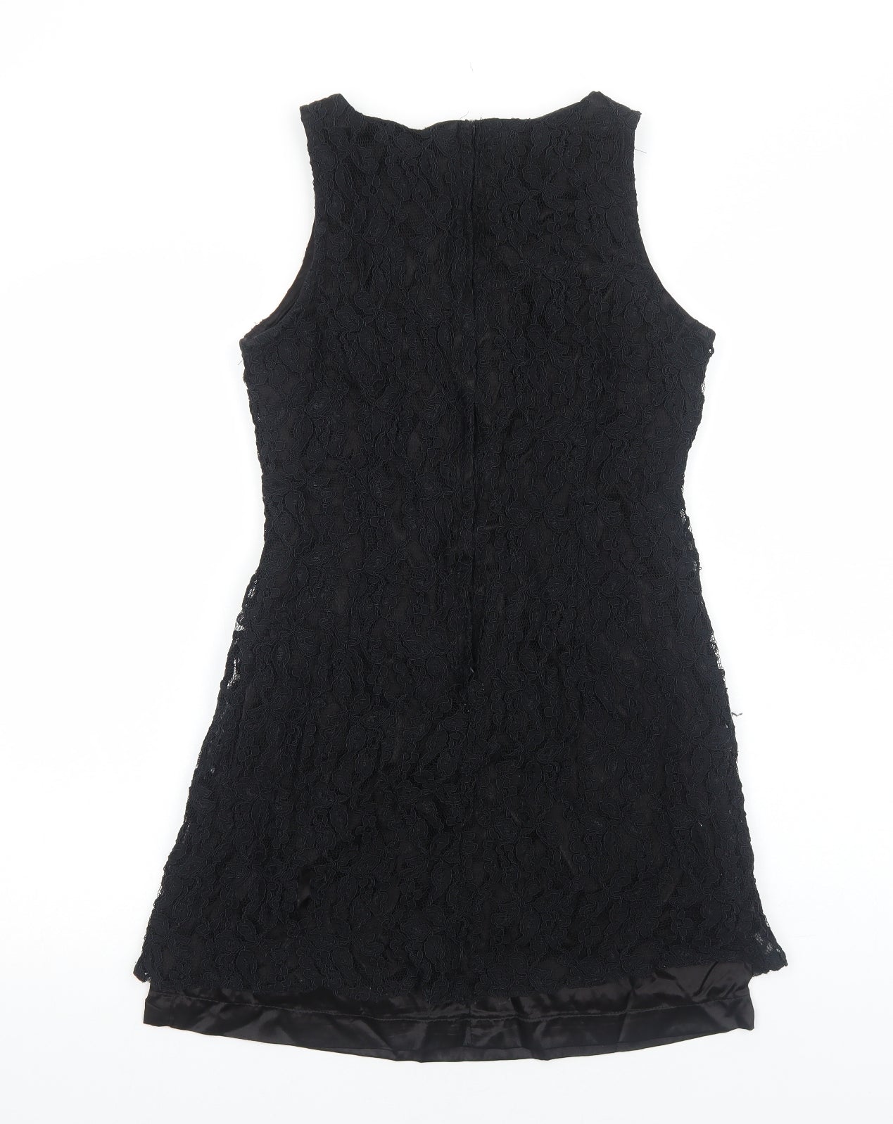 JR&Co Womens Black Polyester Mini Size 12 Boat Neck Zip