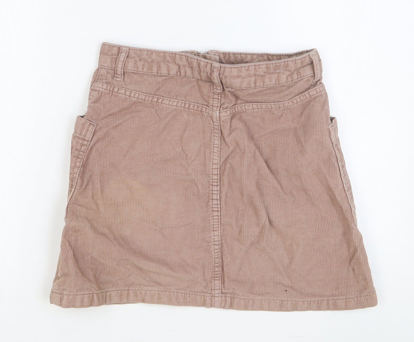 Topshop Womens Pink Cotton Straight & Pencil Skirt Size 8 Button