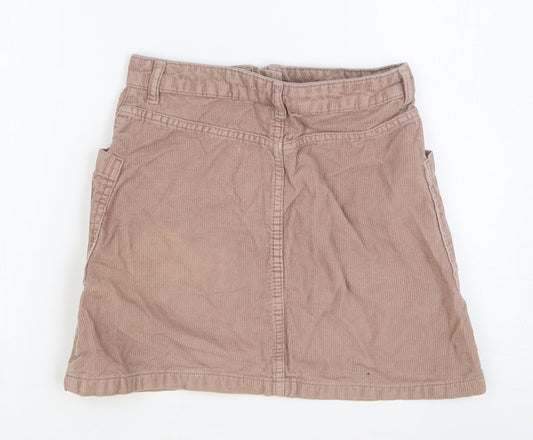 Topshop Womens Pink Cotton Straight & Pencil Skirt Size 8 Button