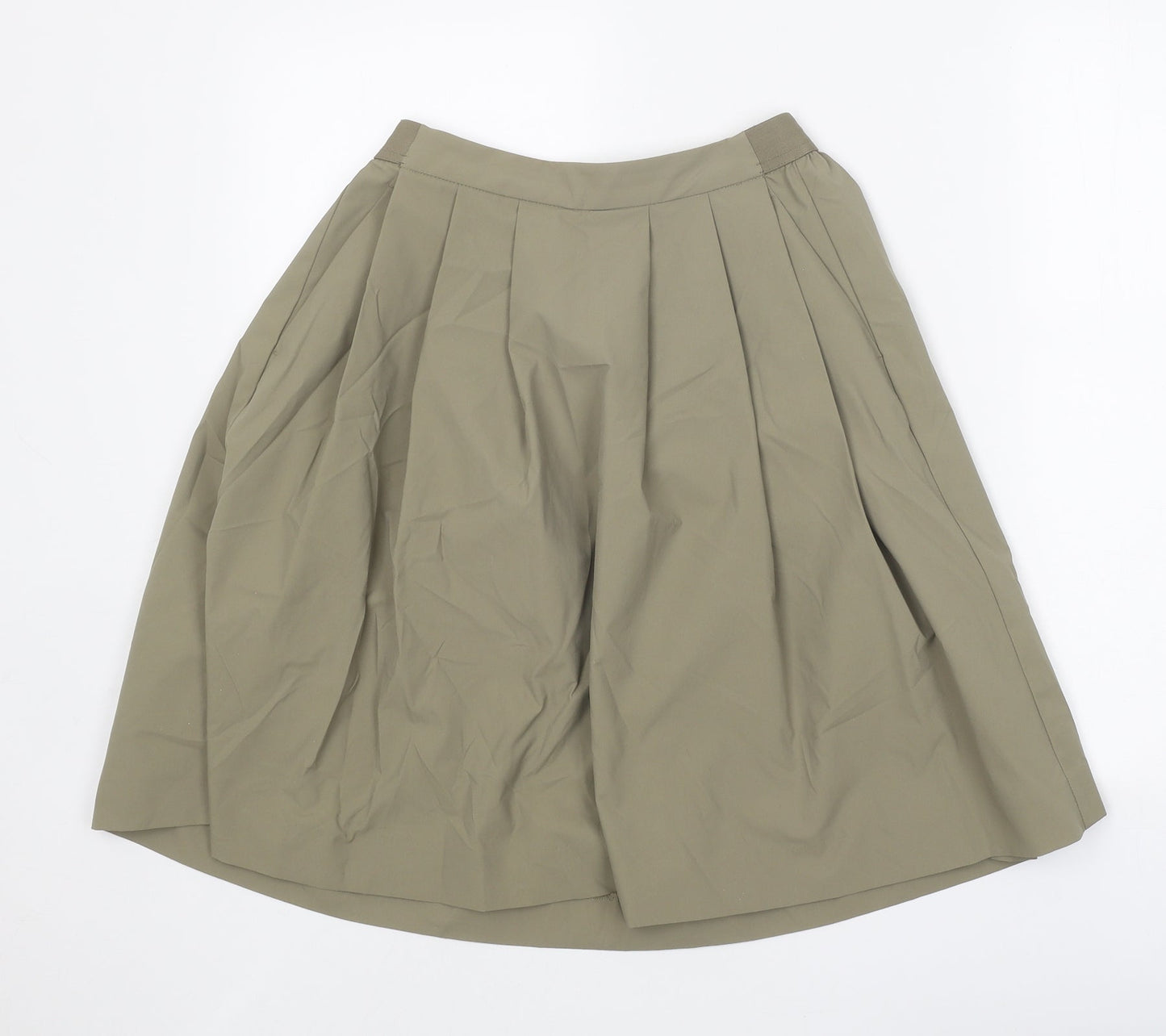 Preworn Womens Green Paisley Polyester Pleated Skort Size XS