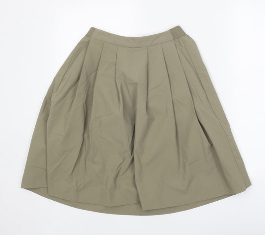 Preworn Womens Green Paisley Polyester Pleated Skort Size XS