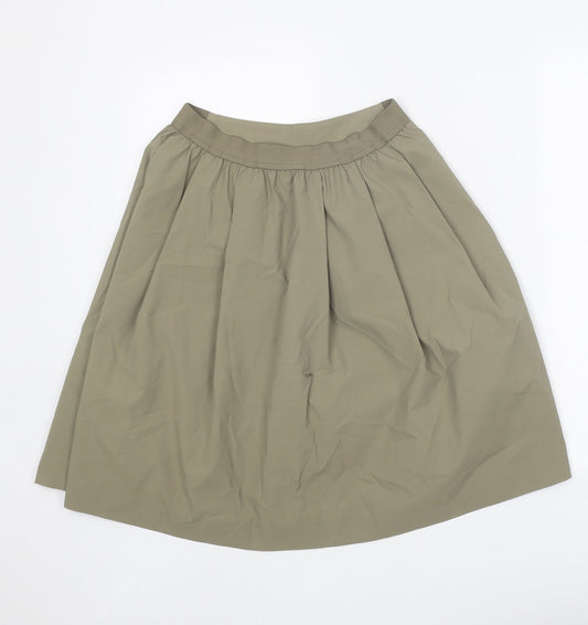 Preworn Womens Green Paisley Polyester Pleated Skort Size XS