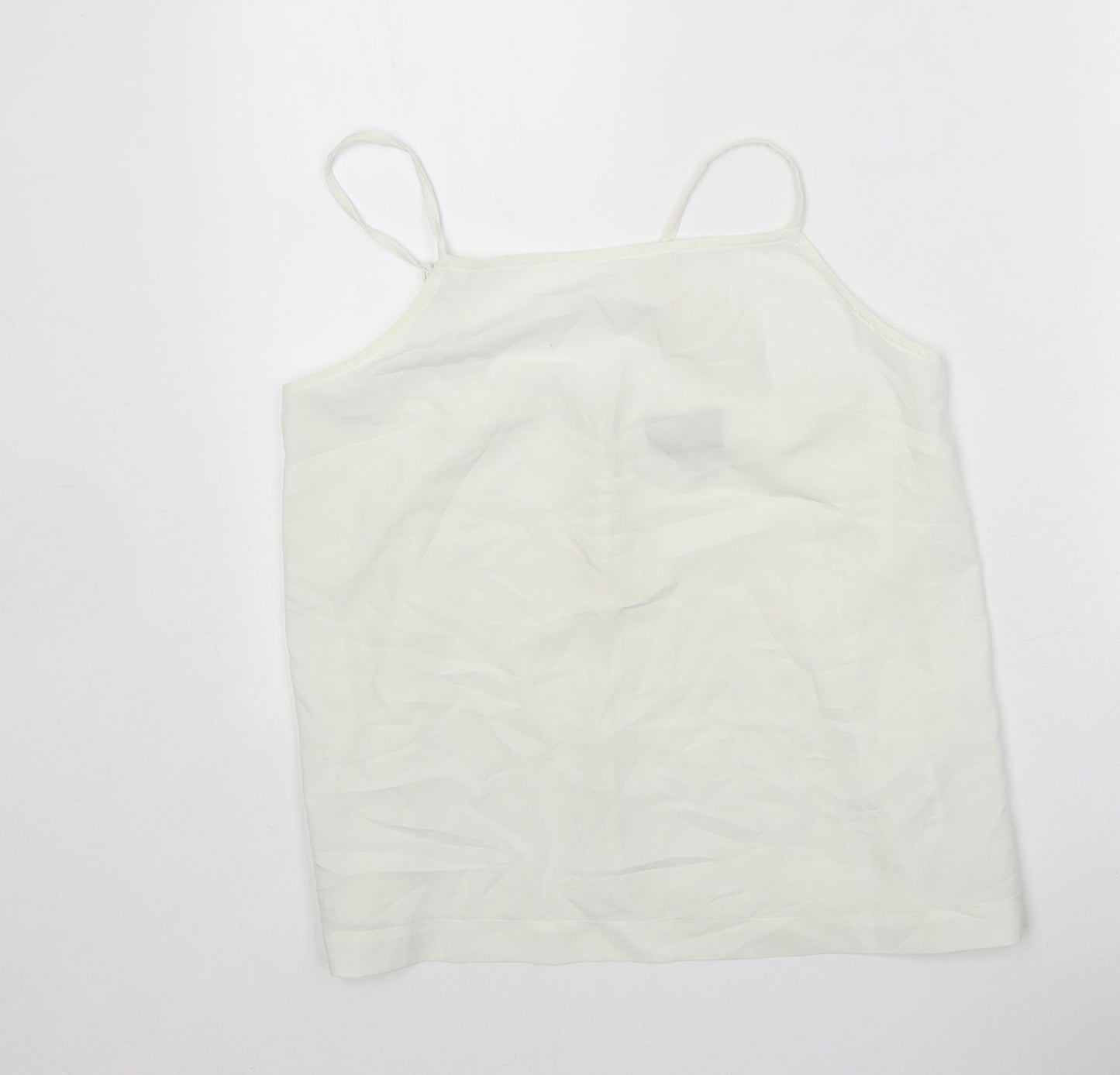 ASOS Womens White Polyester Camisole Tank Size 10 Square Neck