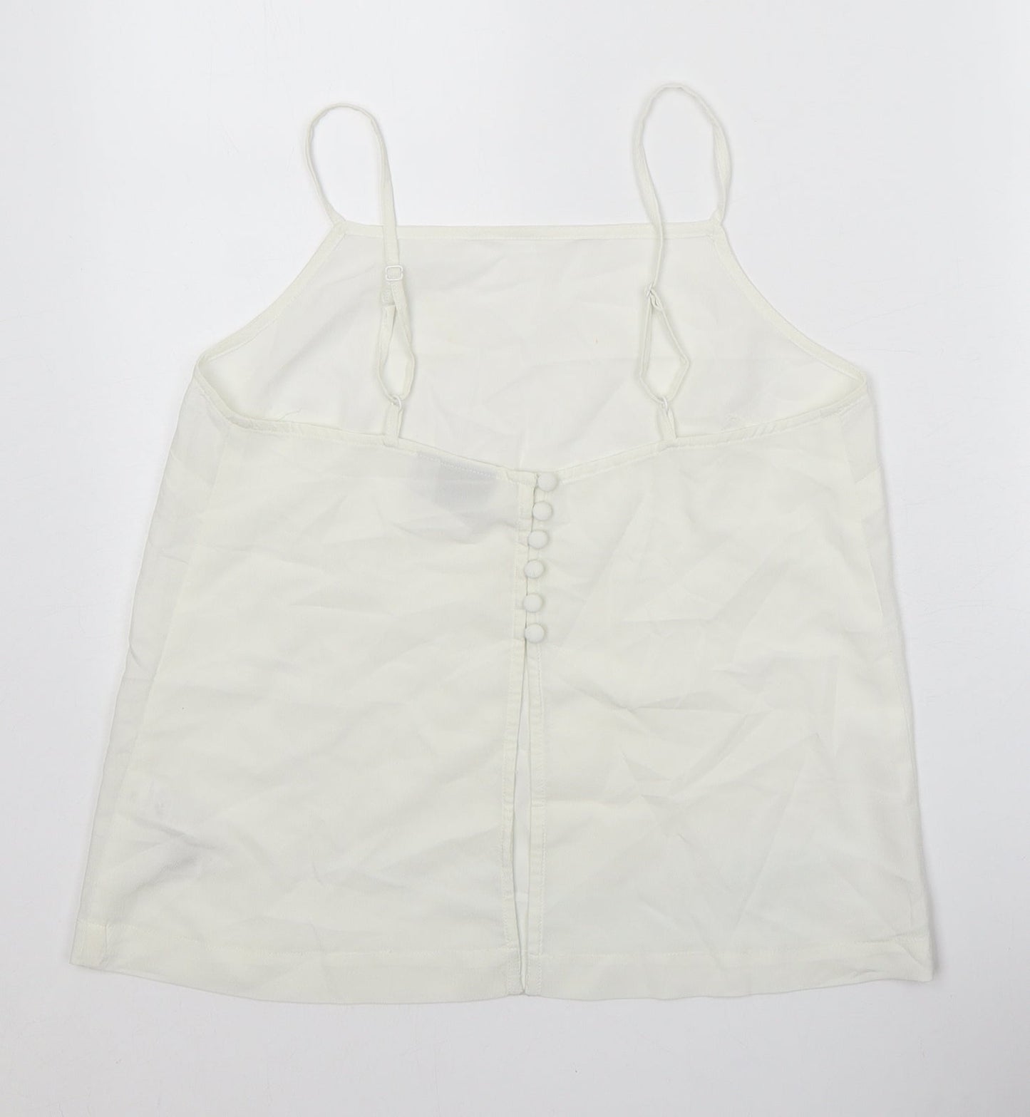 ASOS Womens White Polyester Camisole Tank Size 10 Square Neck