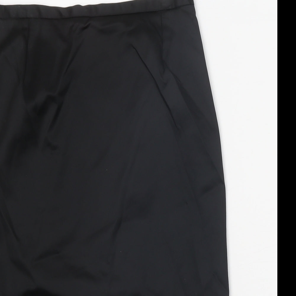 Coast Womens Black Acetate Straight & Pencil Skirt Size 10 Zip