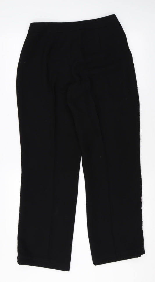 Dorothy Perkins Womens Black Polyester Dress Pants Trousers Size 12 Regular Zip