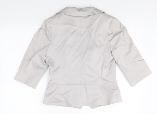 Bravissimo Womens Grey Cotton Jacket Blazer Size 8