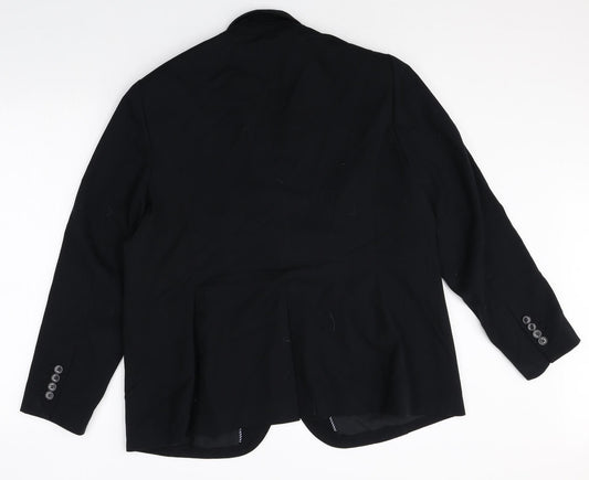 Preworn Womens Black Polyester Jacket Blazer Size 10