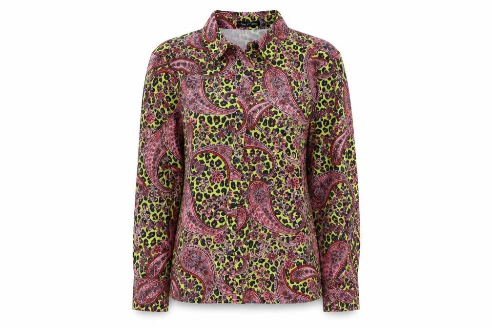 I SAW IT FIRST Womens Multicoloured Paisley Polyester Basic Button-Up Size 8 Collared