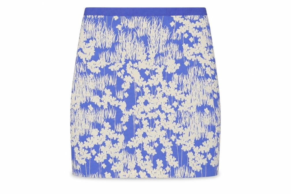 Great Plains London Womens Blue Floral Polyester Straight & Pencil Skirt Size 8 Zip