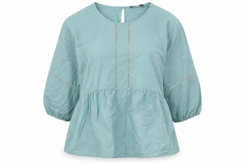 Marks and Spencer Womens Blue Viscose Basic Blouse Size 16 Boat Neck