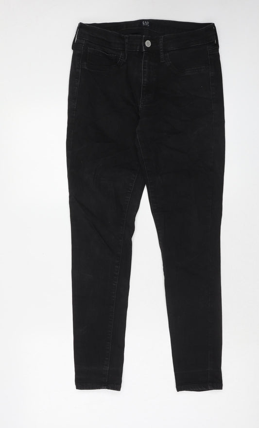 Gap Womens Black Cotton Skinny Jeans Size 28 in Regular Zip