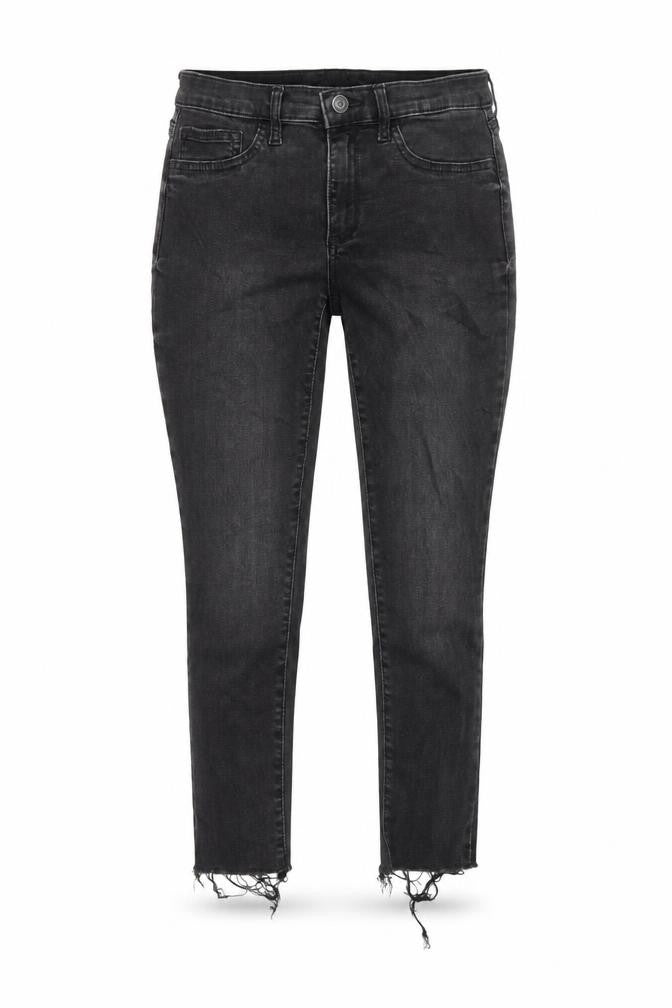 Gap Womens Black Cotton Skinny Jeans Size 28 Regular Zip - Distressed Hems